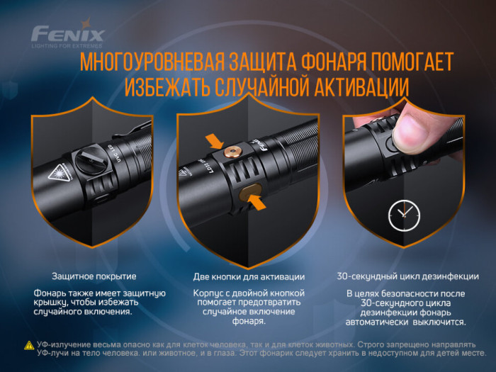 Фонарь ручной Fenix LD32 UVC (поврежденная упаковка)  