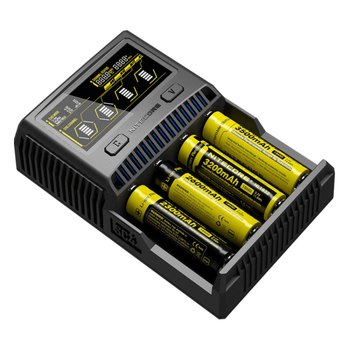 Зарядное устройство Nitecore SC4 с LED дисплеем (0.5A, 1A, 2A, 3A)  