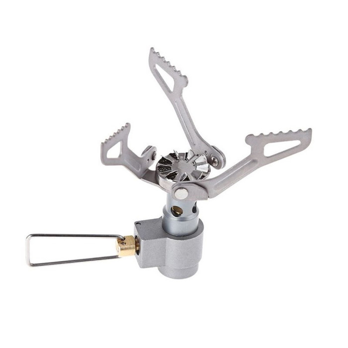 Набор Газовая горелка титановая BRS-3000T + Газовый баллон резьбовой бутановый Quest, 450гр  