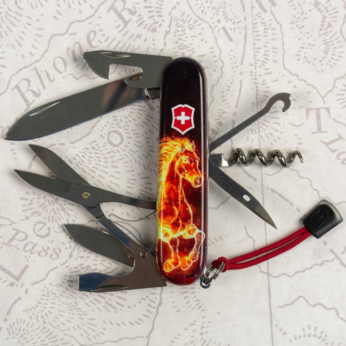 Складной нож Victorinox CLIMBER ZODIAC Огненная лошадь 1.3703.Z5210pk  