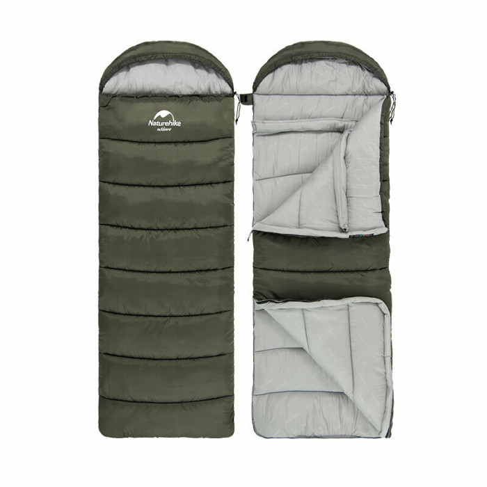 Спальник с капюшоном Naturehike U350 NH20MSD07, (1°C), правый, зеленый  