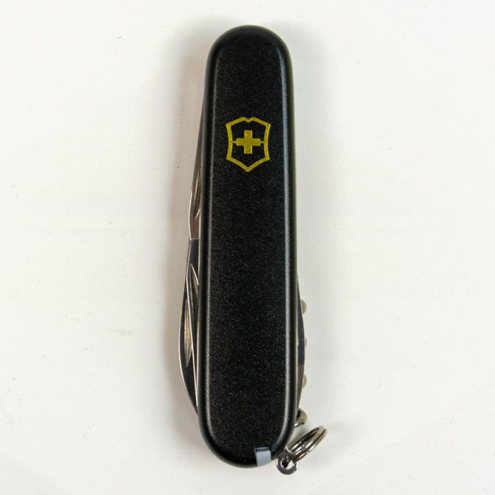 Складной нож Victorinox SPARTAN MAT черный матовый лак с желтым лого  