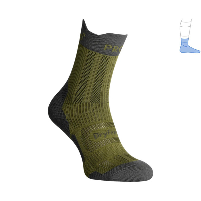 Компрессионные носки защитные летние Protector ShortDry PRO серо-зеленые M 40-43  
