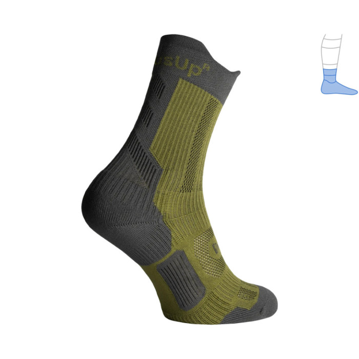 Компрессионные носки защитные летние Protector ShortDry PRO серо-зеленые M 40-43  