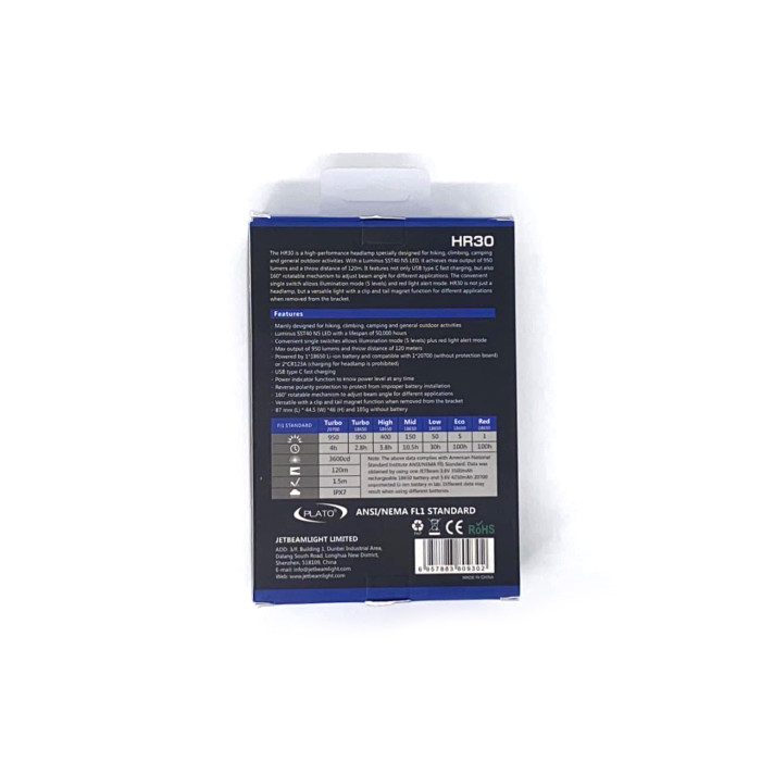 Налобный фонарь JetBeam HR30  