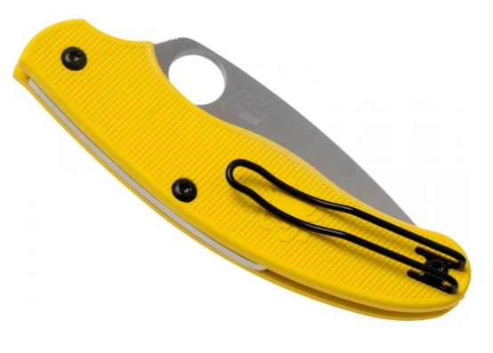 Нож Spyderco Salt UK Penknife, LC200N, полусеррейтор - желтый  