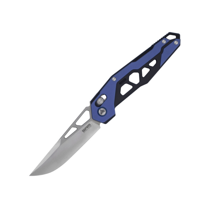 Нож складной туристический SRM Mecha, (8.3 см) D2/G10 голубой  