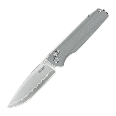 Нож складной туристический SRM Terrier (9 см) 140Cr/G10 серый