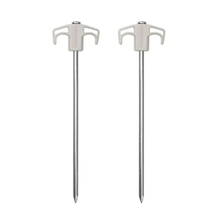 Колышки металлические Naturehike NH21YW133, 25 см, белые 2 шт  