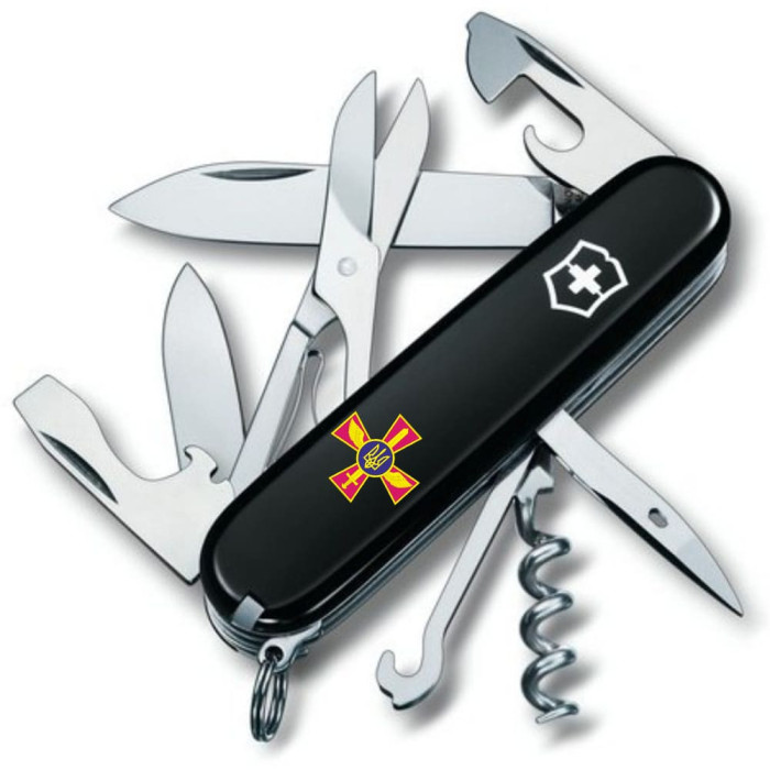 Складной нож Victorinox CLIMBER ARMY Эмблема ПС ВСУ 1.3703.3_W0040u  