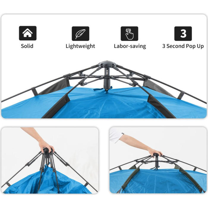 Палатка четырехместная автоматическая Naturehike NH21ZP008, голубой  