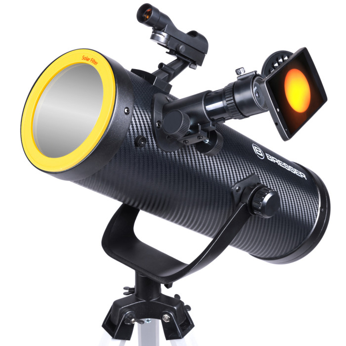 Телескоп Bresser Solarix 114/500 AZ Carbon с солнечным фильтром и адаптером для смартфона (4614505/13692) (924845)  