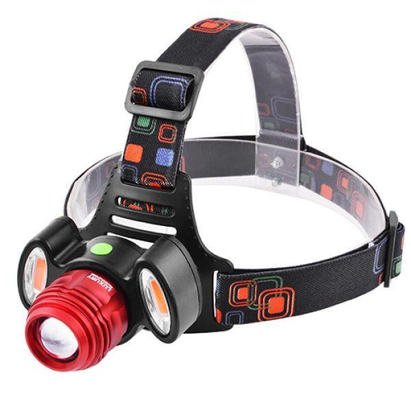 Фонарь налобный + велофара Police 12V 3117-T6+2COB(red)  