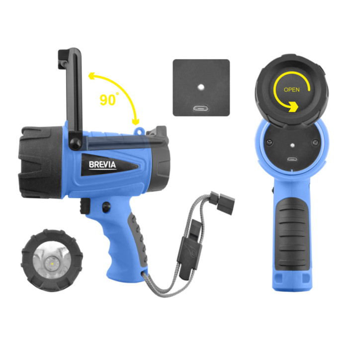 Фонарь инспекционный Brevia LED 500М 10W LED 650lm 4400mAh, microUSB  