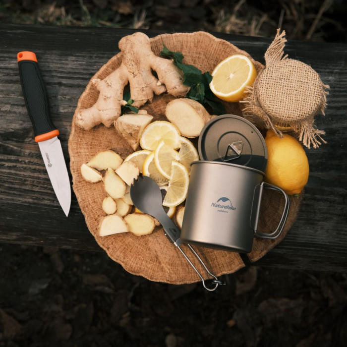 Кружка титановая с ручкой 450 мл Naturehike NH20CJ005  