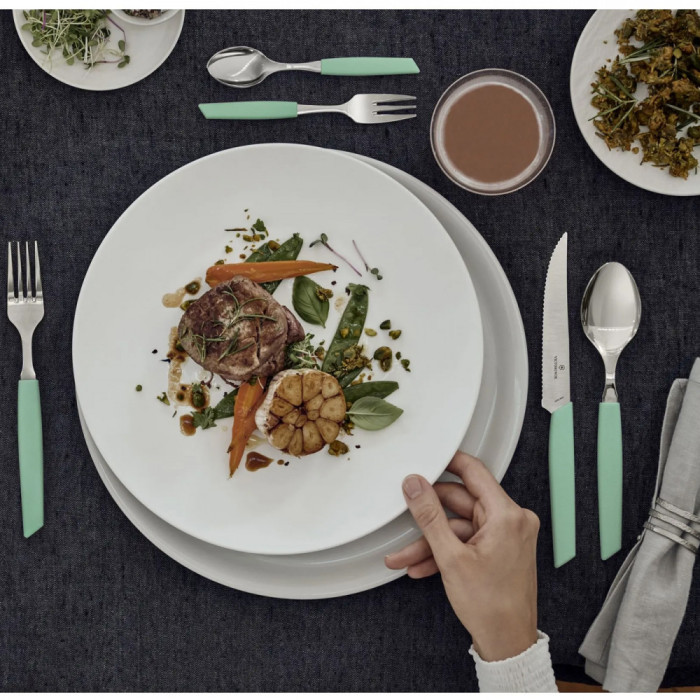 Набор кухонный Victorinox Swiss Modern Table Set с зеленой ручкой (6 ножей tomato,6 вилок,6 ложек,6 ложек)  
