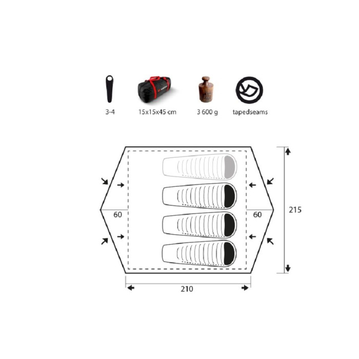 Палатка Trimm GLOBE-D lime green - зеленая  