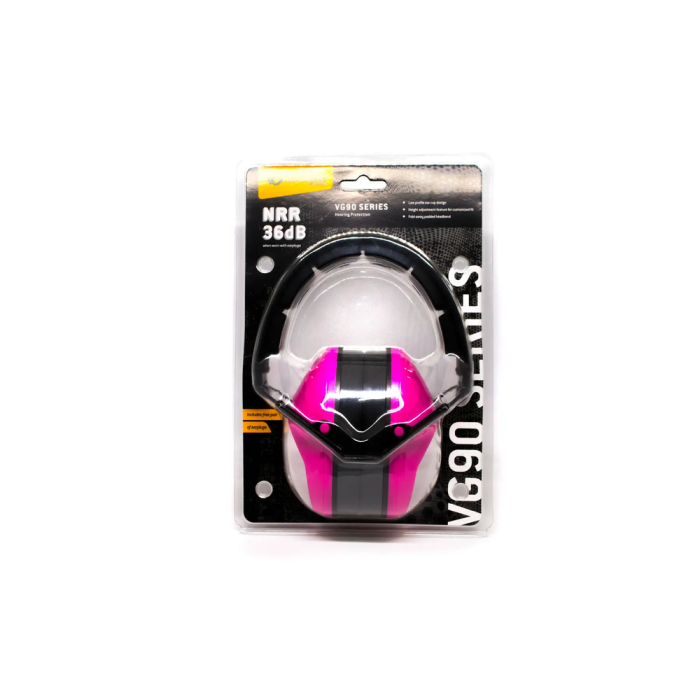 Наушники противошумные защитные Venture Gear VGPM9010PC (защита слуха NRR 24 дБ, беруши в комплекте), розовые  