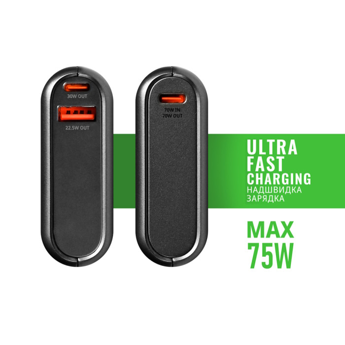 Повербанк 20000mAh VIDEX VPB-202C-G 75W Black  