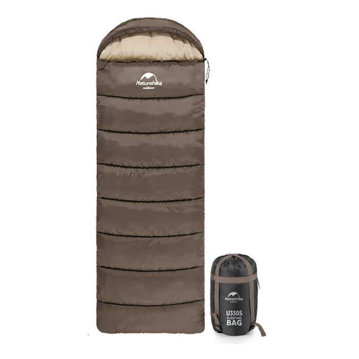 Спальник с капюшоном Naturehike U350 NH20MSD07, (1°C), правый, коричневый 
