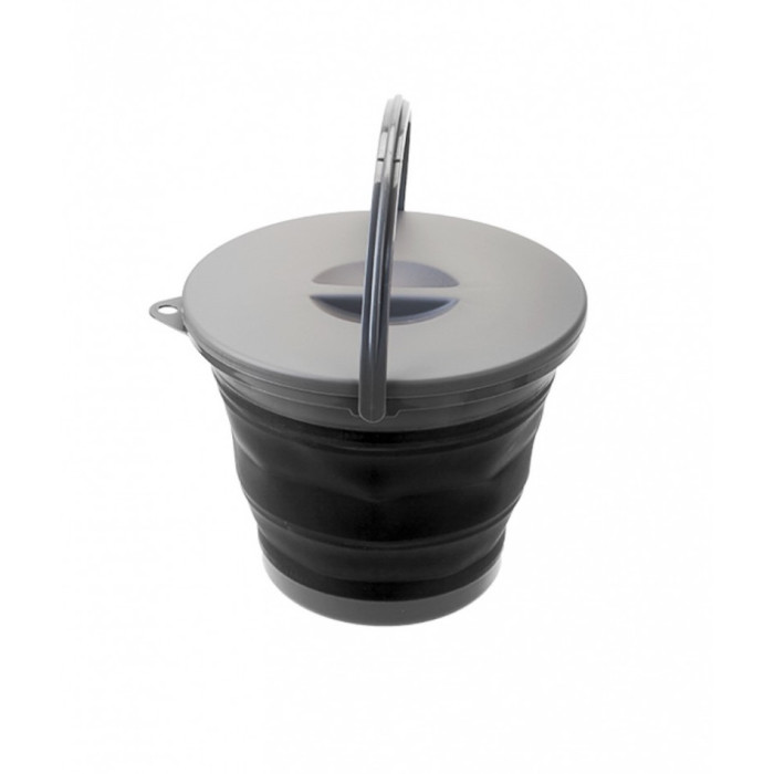 Ведро складное с крышкой Summit Pop Bucket With Lid Black/Grey 5 л 