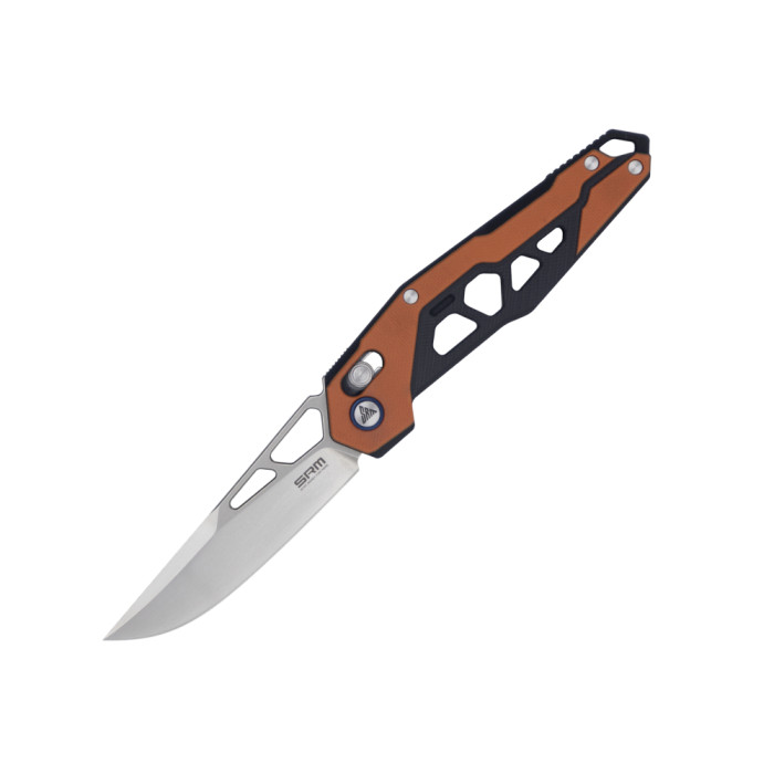 Нож складной туристический SRM Mecha, (8.3 см) D2/G10 оранжевый  