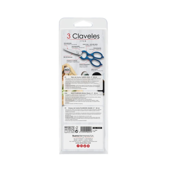 Универсальные кухонные ножницы 3claveles 00401, Испания  