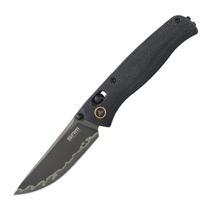 Нож складной туристический SRM Medal (8,2 см) 140Cr/Micarta, черный  