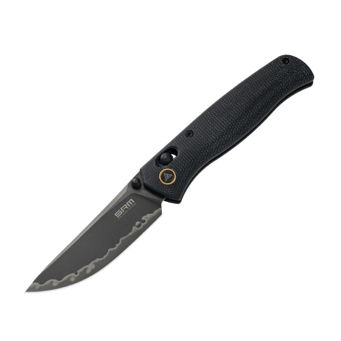 Нож складной туристический SRM Medal (8,2 см) 140Cr/Micarta, черный  