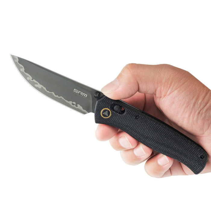 Нож складной туристический SRM Medal (8,2 см) 140Cr/Micarta, черный  