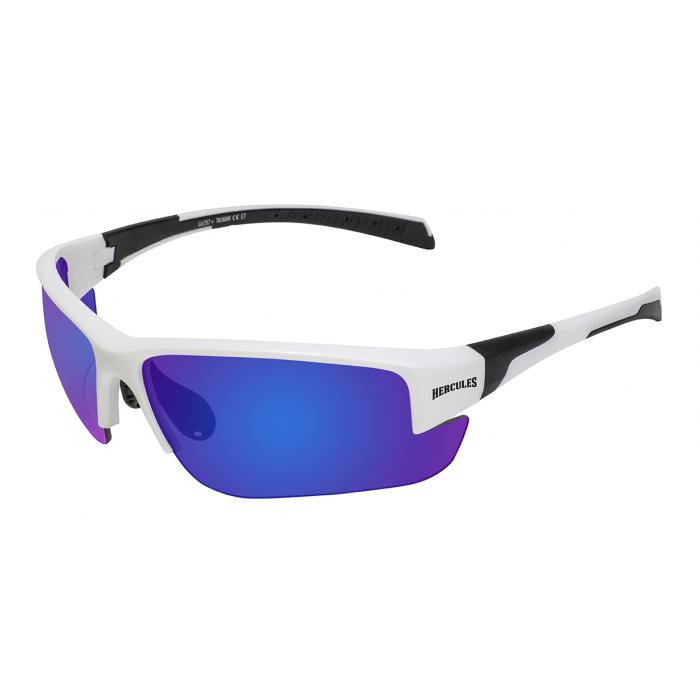 Очки Global Vision Hercules-7 White (G-Tech blue) зеркальные синие в белой оправе 