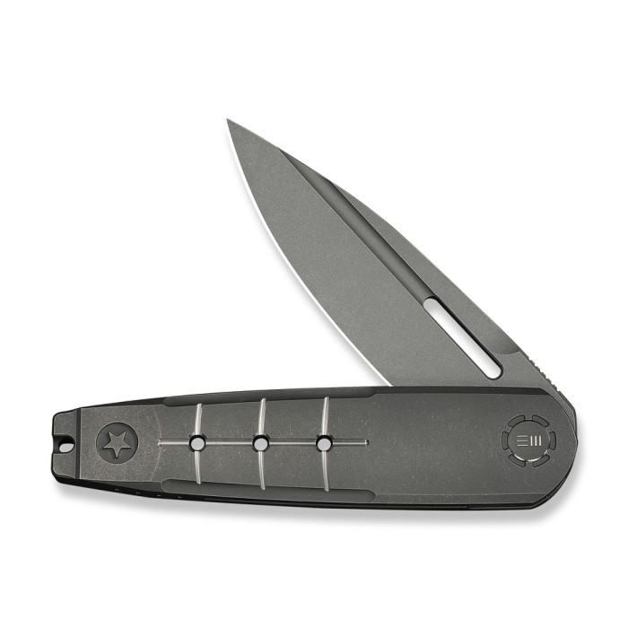 Нож складной туристический Weknife Hull (9.9 см) Bohler M390 / Titanium серый  