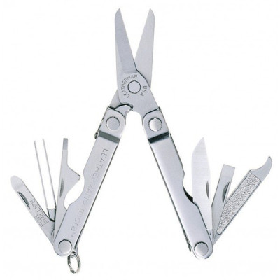 Мультитул Leatherman Micra, картонная коробка + кожаный чехол (серый)