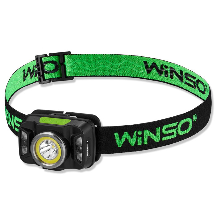 Фонарь налобный Winso 330Lm, 5W CREE XTE + COB, 1800mAh, Sensor White/Red