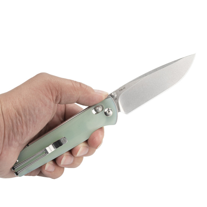 Нож складной SRM Terrier 258L-GC, полупрозрачный зеленый  