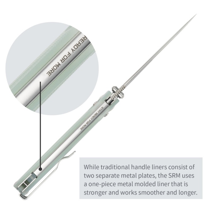 Нож складной SRM Terrier 258L-GC, полупрозрачный зеленый  