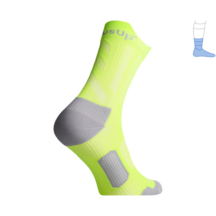 Компрессионные носки защитные летние Protector ShortDry PRO серо-салатовые L 44-47  