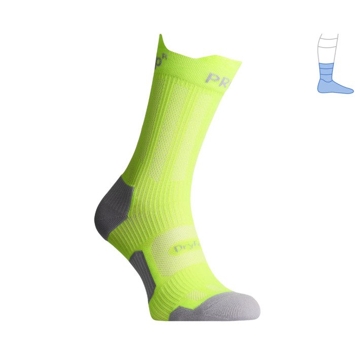 Компрессионные носки защитные летние Protector ShortDry PRO серо-салатовые L 44-47  
