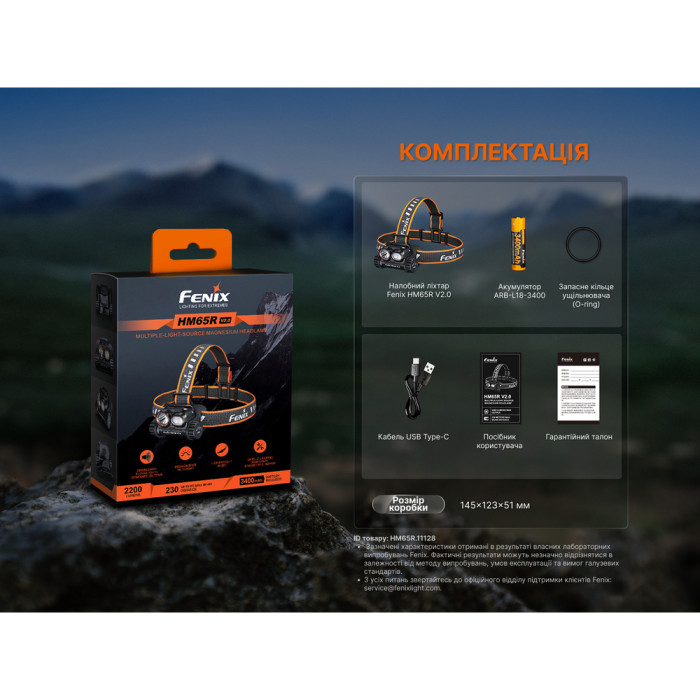 Фонарь налобный Fenix HM65R V2.0  