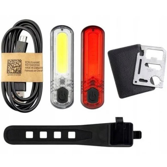 Комплект велосипедных фонарей Mactronic Duo Slim (60/18 Lm) USB Rechargeable  