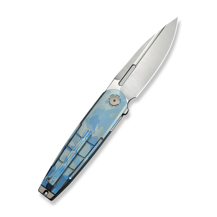 Нож складной туристический Weknife Hull (9.9 см) Bohler M390 / Titanium синий  