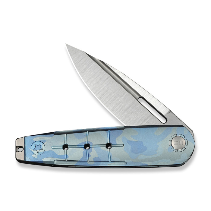 Нож складной туристический Weknife Hull (9.9 см) Bohler M390 / Titanium синий  