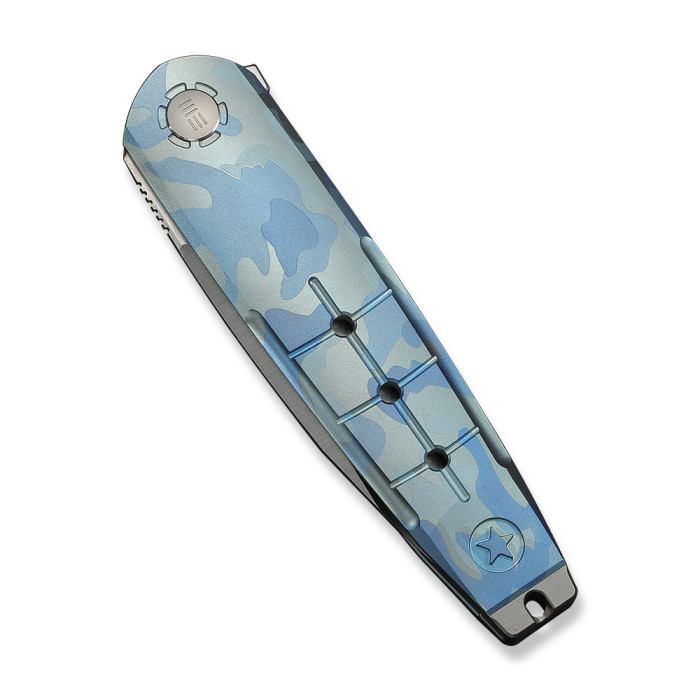 Нож складной туристический Weknife Hull (9.9 см) Bohler M390 / Titanium синий  