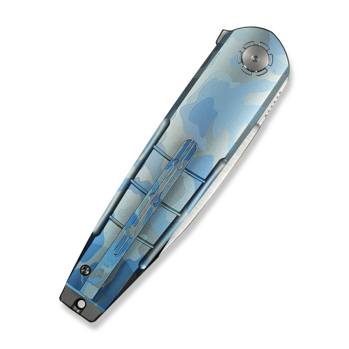 Нож складной туристический Weknife Hull (9.9 см) Bohler M390 / Titanium синий  
