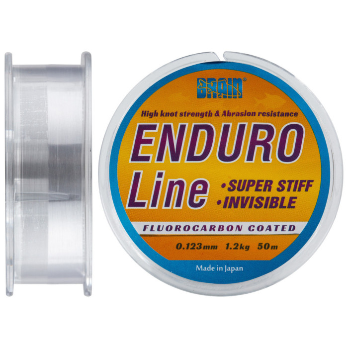 Леска Brain Enduro 50 m 0,123 mm #0.6, 1.2 kg, 2.7 lb, smoke  