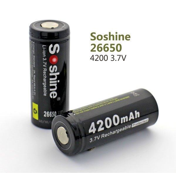 Аккумулятор 26650 Soshine 4200mAh Li-Ion  
