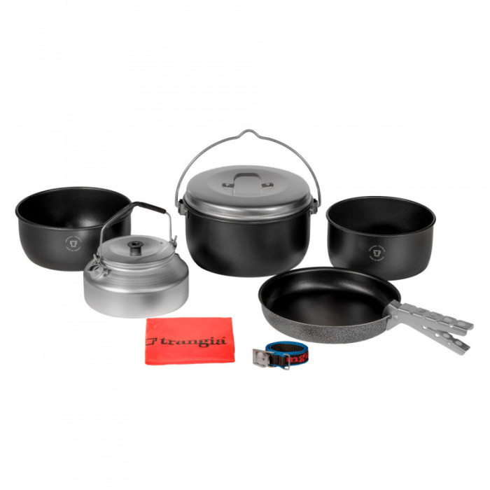 Набор посуды Trangia Camping Set 24-T (котелок, кастрюля, сковорода, чайник, крышка, ручка, ремешок)  