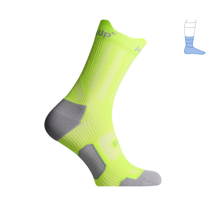 Компрессионные носки защитные летние Protector ShortDry PRO серо-салатовые M 40-43  