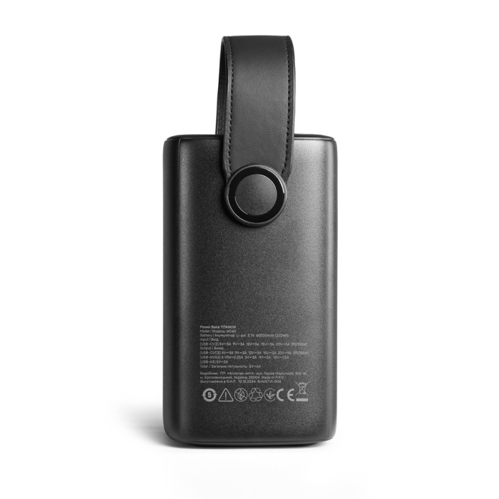 Повербанк 60000mAh TITANUM WC60 PD100W Black  