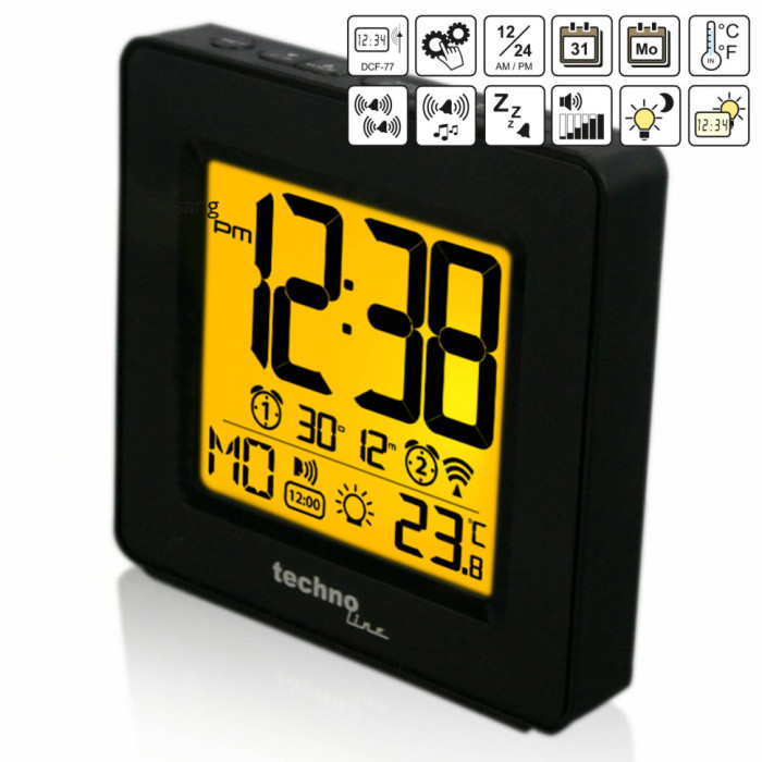 Часы настольные Technoline WT330 Black (WT330)  